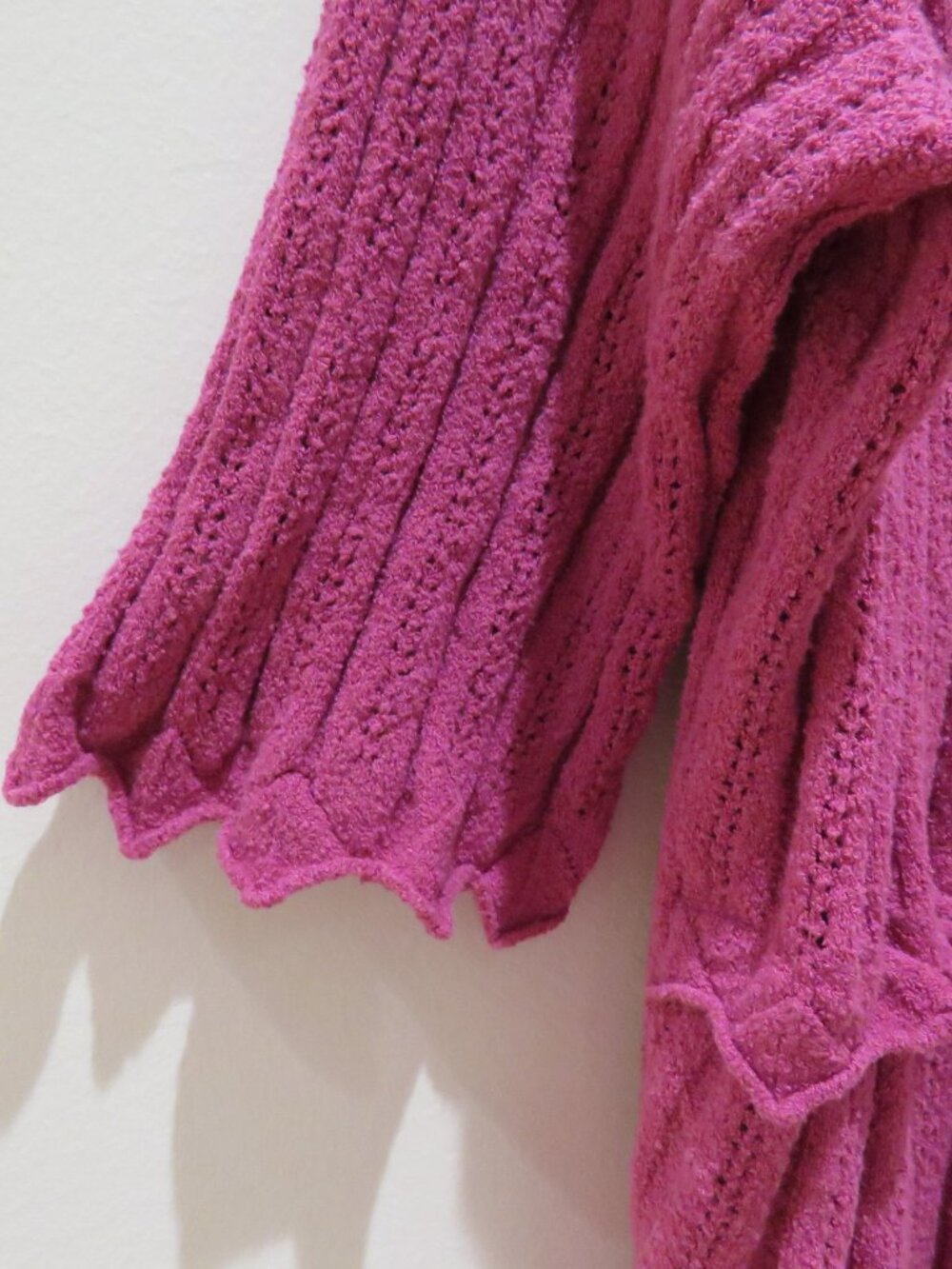 TORRID Cropped Tie-Front Shrug Cardigan Fuschia Red Marl Knit 1X Boho Plus Size - Picture 5 of 13